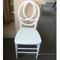 White Plastic Resin Stackable Phoenix Chair with Red PU Cushion